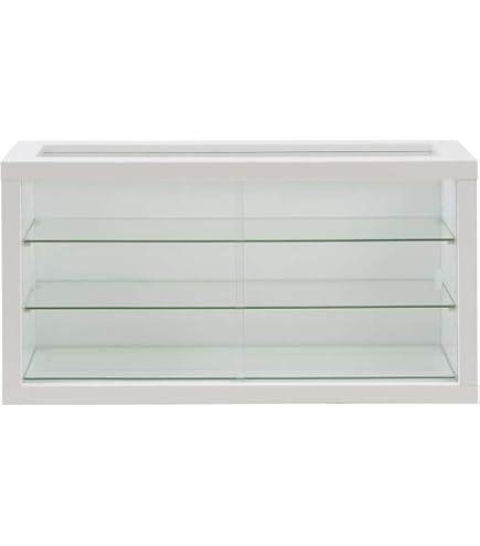 Amazon.co.jp: 塩川光明堂 ガラスケース ホワイト 41x24.5x100cm